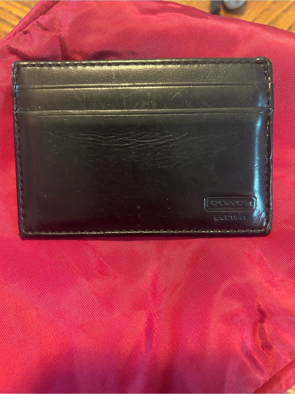 Coach Black Leather Slim Card Case Vintage